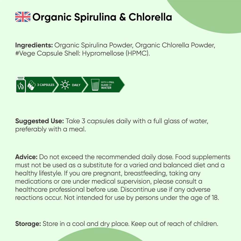 Weight World Organic Spirulina and Chlorella Capsules 180's