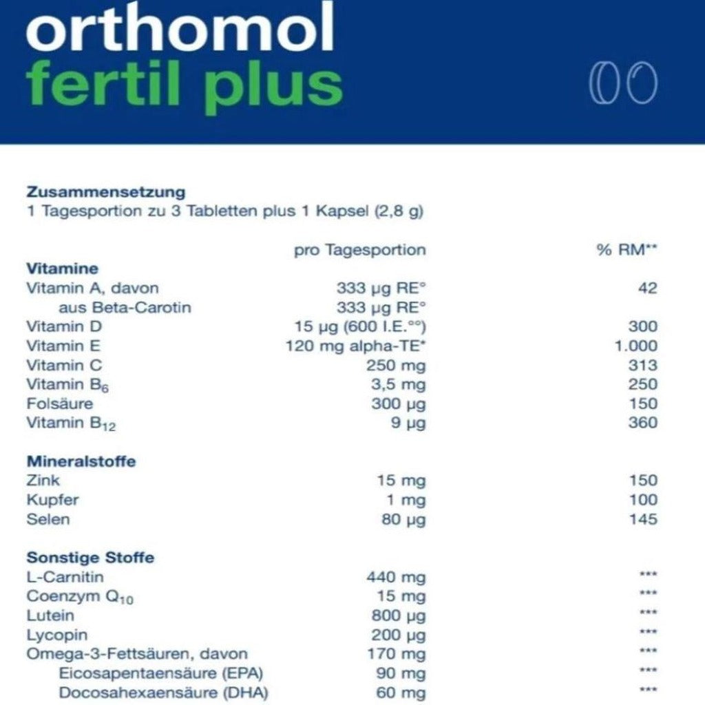 أورثومول فرتيل بلس 30 كيس - Orthomol Fertil Plus 30 Days