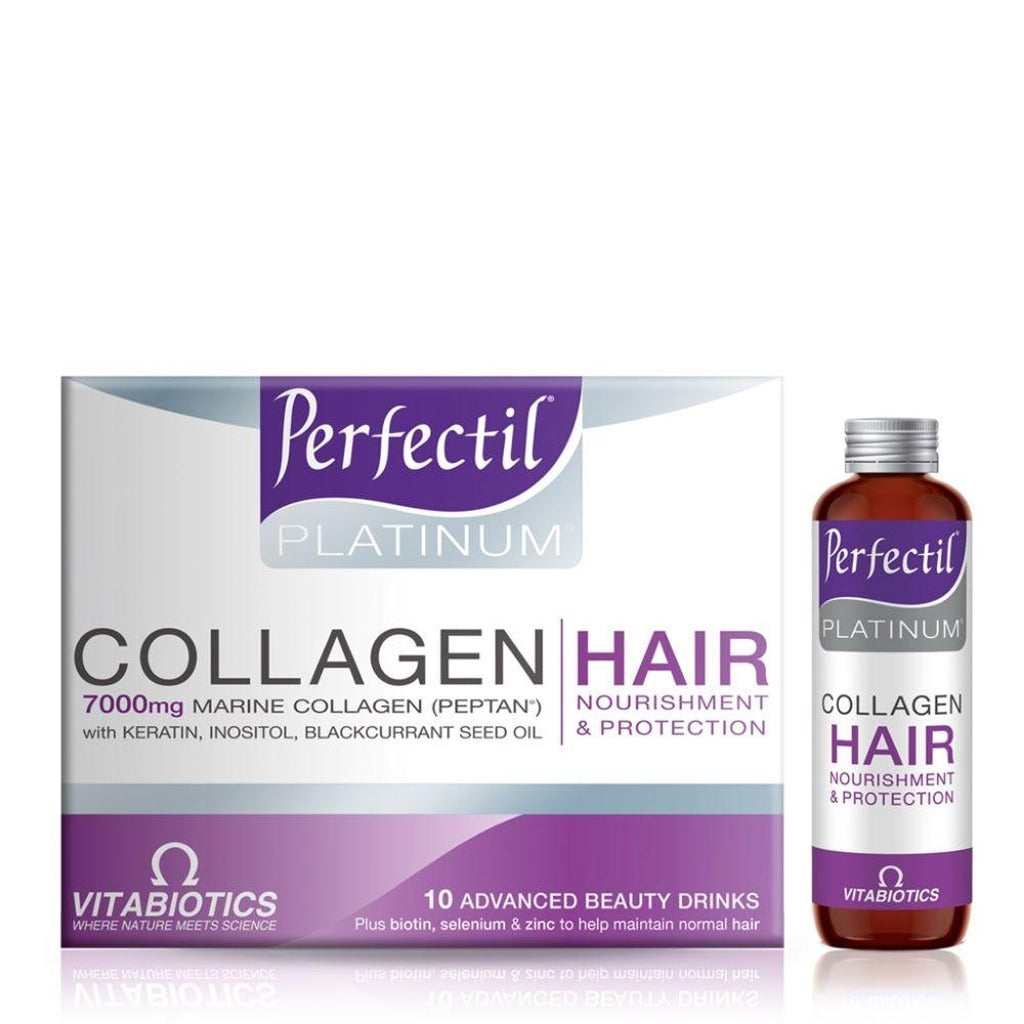 برفكتيل بلاتينوم كولاجين بحري للشعر شراب 10 امبولات - Perfectil Platinum Collagen Hair 10*50ml