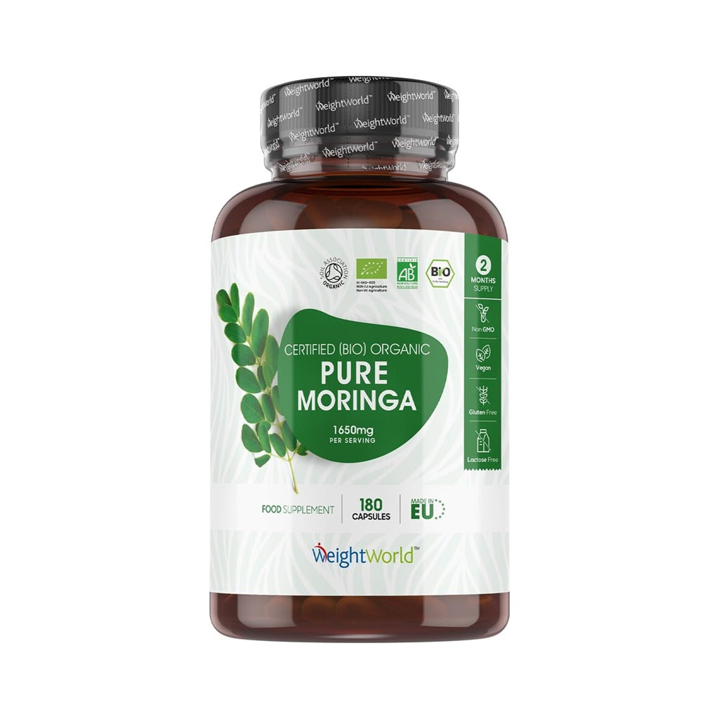 مورينجا عضوية 1650 مجم 180 كبسولة - WeightWorld Organic Pure Moringa 1650mg 180 Capsules