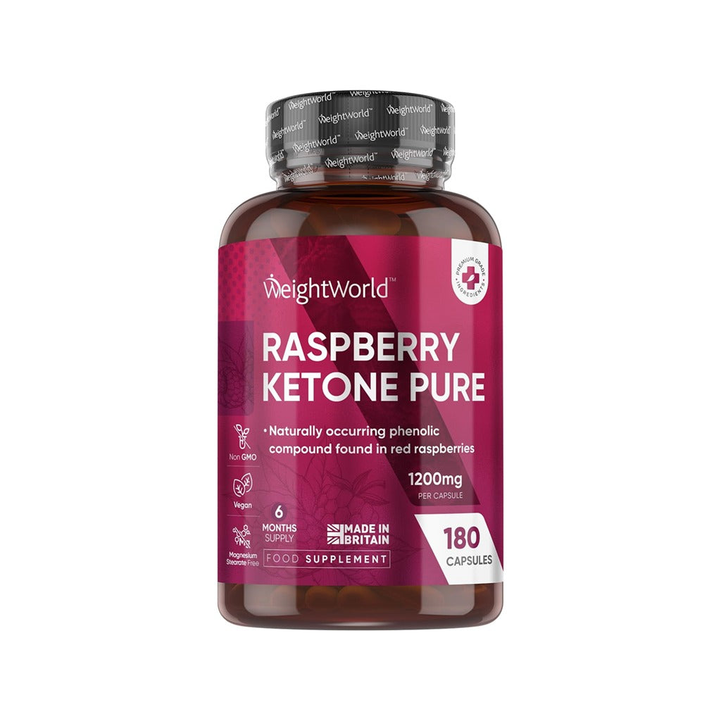 راسبري كيتون بيور 1200 مجم 180 كبسولة - WeightWorld Raspberry Ketone Pure 1200mg 180 Capsules