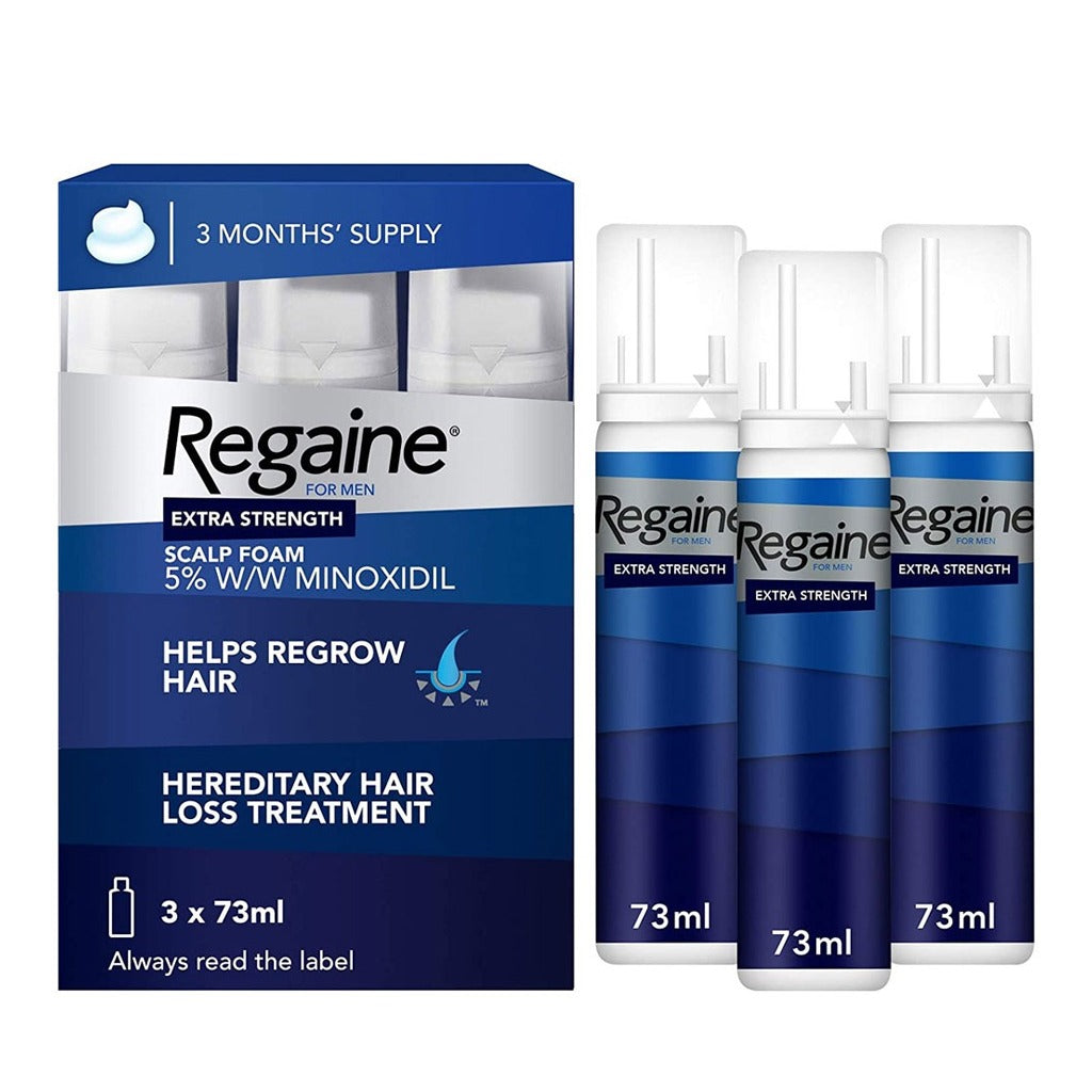 ريجين مينوكسديل 5% رغوة الشعر للرجال عبوة 3 شهور - Regaine for Men Extra Strength Minoxidil 5% Scalp Foam 3 Months Supply