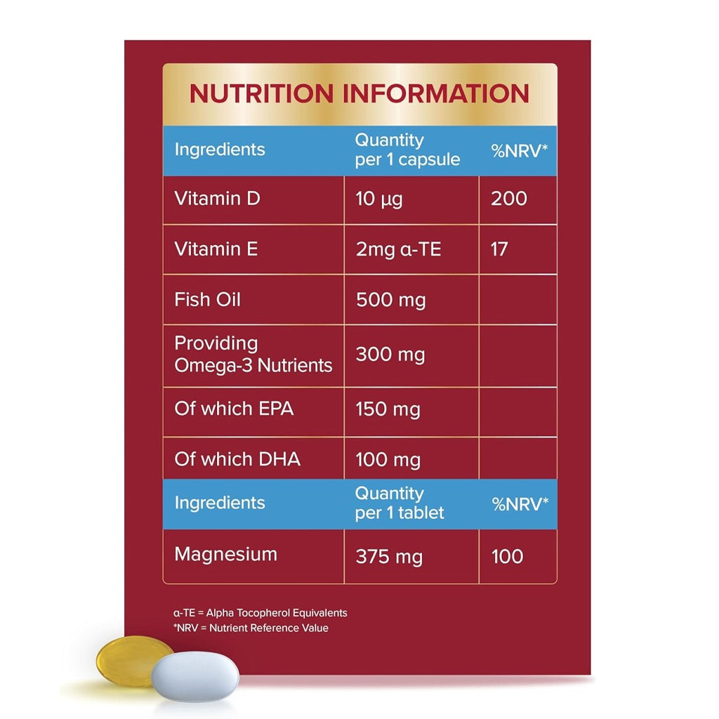 سفن سيز اوميجا 3 و 375 مجم مغنيسيوم عبوة 30 يوم- Seven Seas Omega 3 & Magnesium 30 Days Pack