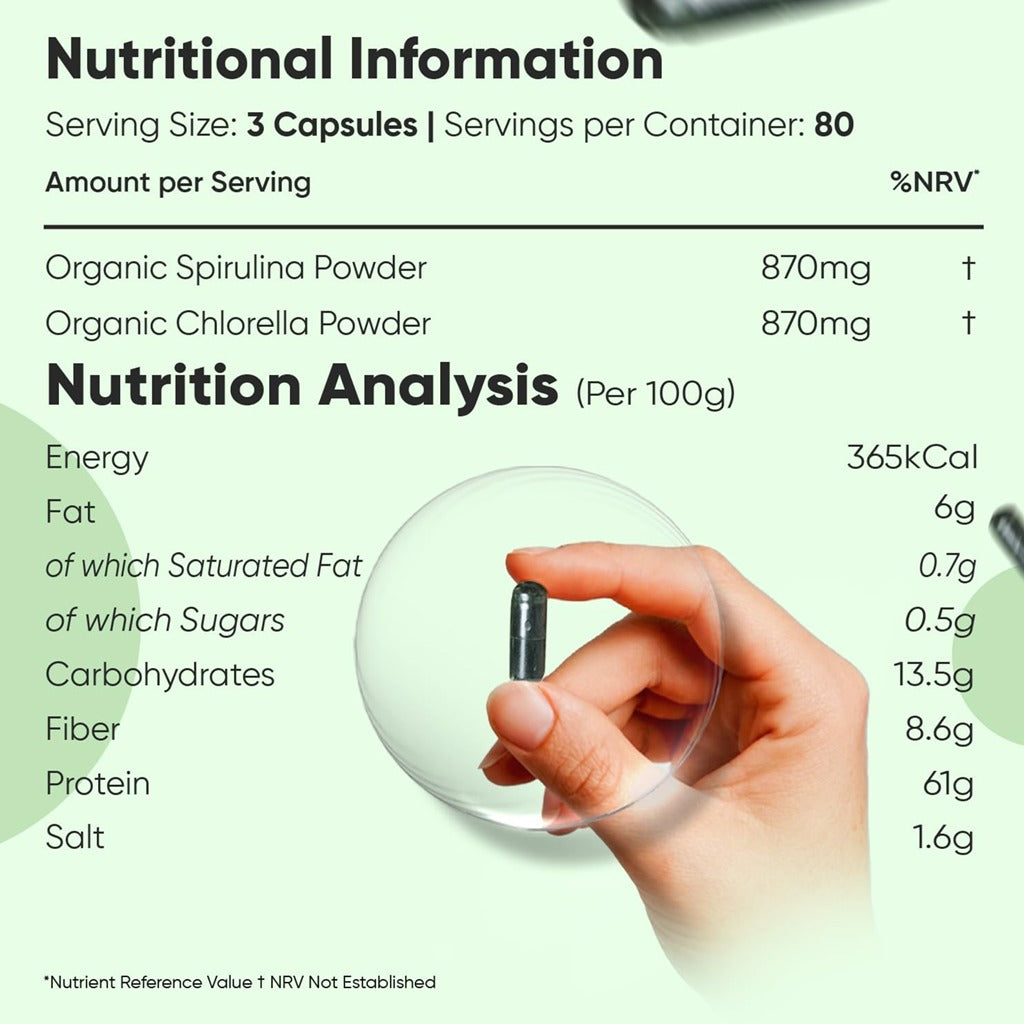 الكلوريلا والاسبيرولينا العضوية 180 كبسولة - WeightWorld Organic Spirulina and Chlorella 240 Capsules