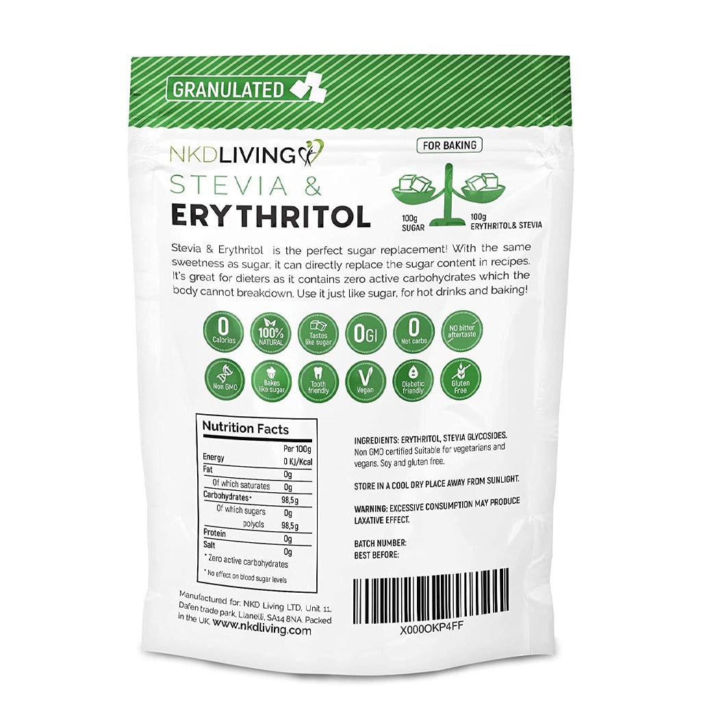 إيريثريتول و ستيفيا بديل السكر 750 جم - NKD Living Stevia & Erythritol 750g