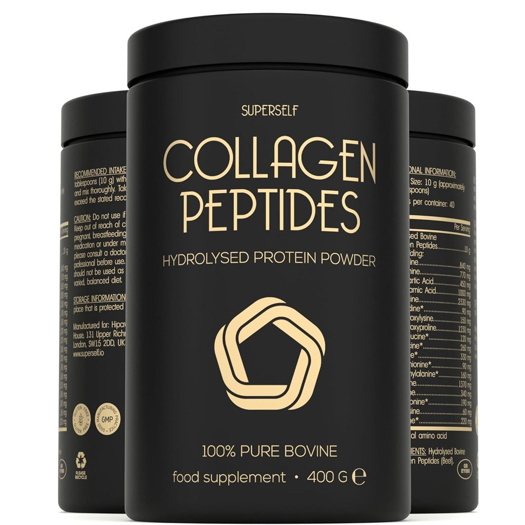 بيبتيدات الكولاجين البقري 400 جرام بودرة - SuperSelf Pure Bovine Collagen Peptides Powder 400g