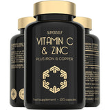 كبسولات فيتامين سي مع الزنك 120 كبسولة - SuperSelf Vitamin C and Zinc Capsules 120’s