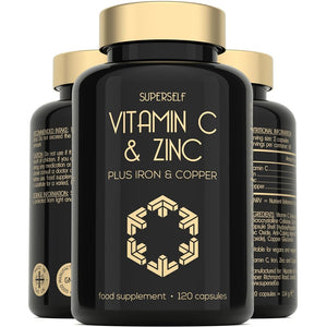 كبسولات فيتامين سي مع الزنك 120 كبسولة - SuperSelf Vitamin C and Zinc Capsules 120’s