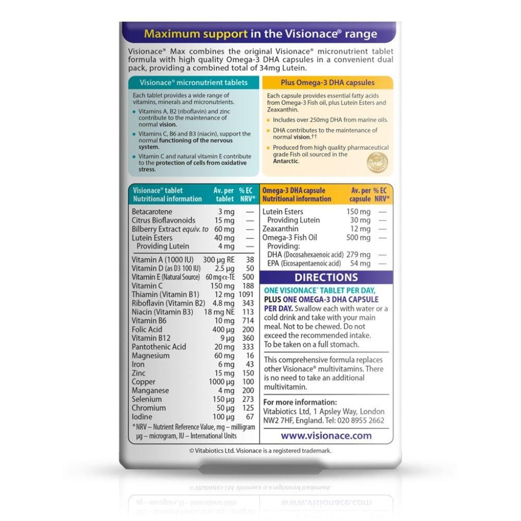 Visionace Max 56 Tablets