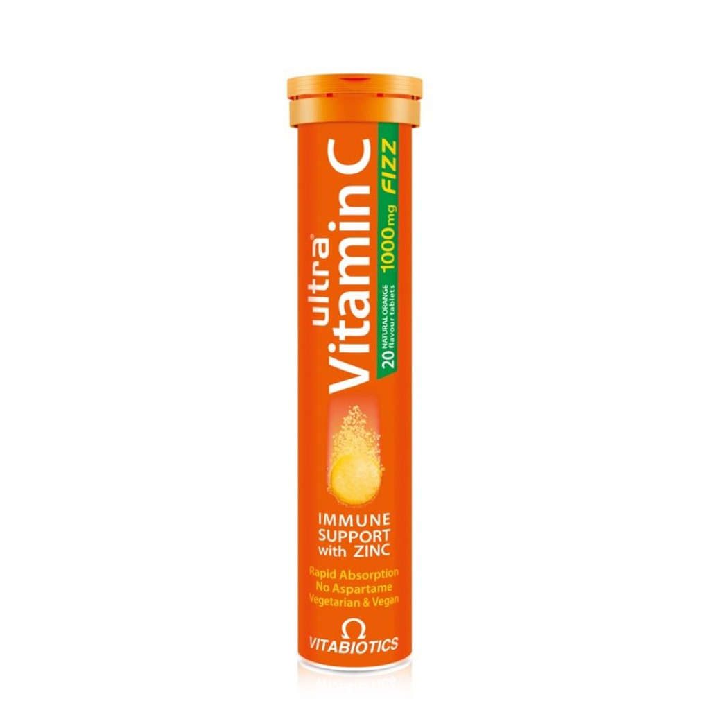 ألترا فيتامين سي 1000مجم فوار  20 قرص - Ultra Vitamin C Fizz Orange Flavour 20 Tablets