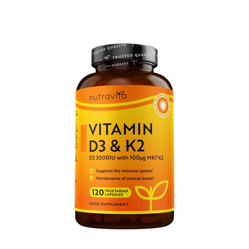 فيتامين د3 + ك2  120 كبسولة - Nutravita Vitamin D3 & K2 120 Capsules