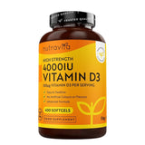Vitamin D₃ 4000 IU 400 Capsules - Nutravita Vitamin D₃ 4000 IU Softgels 400's