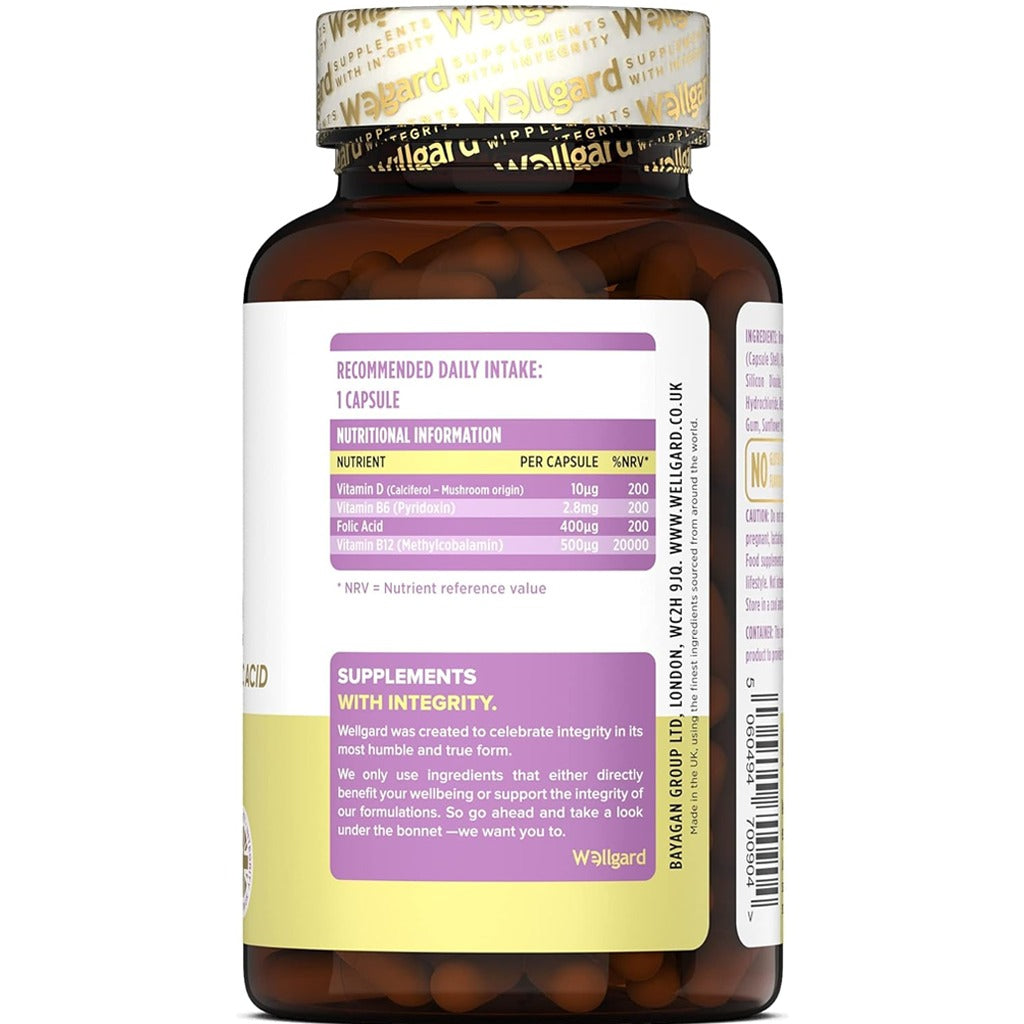 كبسولات فيتامين ب 12 النباتية 90 كبسولة - Wellgard Vegan Vitamin B12 90 Capsules