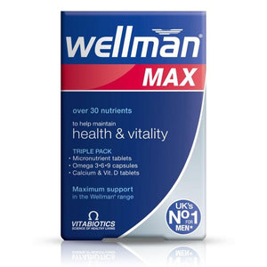 Wellman Max Men's Multivitamin with Omega and Vitamin D 84 Tablets - Wellman Max 84's
