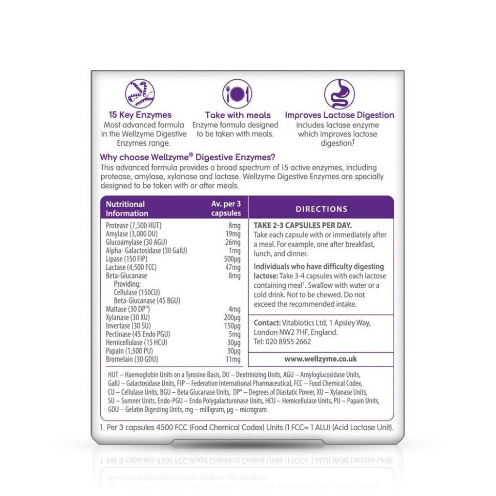 ويل زيم انزيمات هاضمة 60  كبسولة  - Wellzyme Digestive Enzymes 60 Capsules