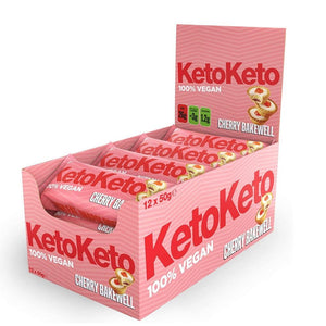 كيتو كيتو سناك بار نباتي بديل الوجبات بطعم الكرز  50 جرام 12 قطعة- Keto Keto Cherry Bakewell Snack Bars 50g 12 Bars - Herbanta -  تسوق الان بأفضل سعر في السعودية