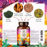 Alpha Foods Sonnen Vitamine (D3, K2 &amp; Chlorella) 160 Capsules