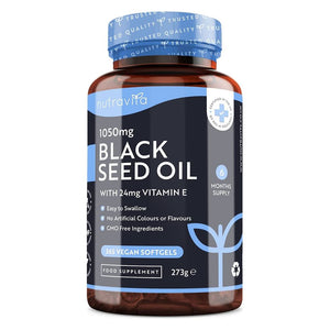 Black Seed Oil 1050 mg 365's - Nutravita Black Seed Oil 1050 mg Softgels 365's 