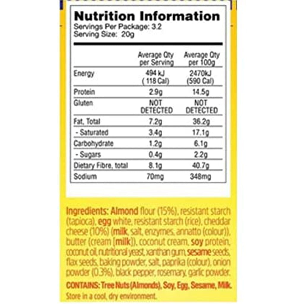 Keto Almond Flour Crackers 3 Pack * 64g - Keto Almond Flour Crackers 3*64g 