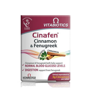Cinafen Cinnamon & Fenugreek 60 Tablets