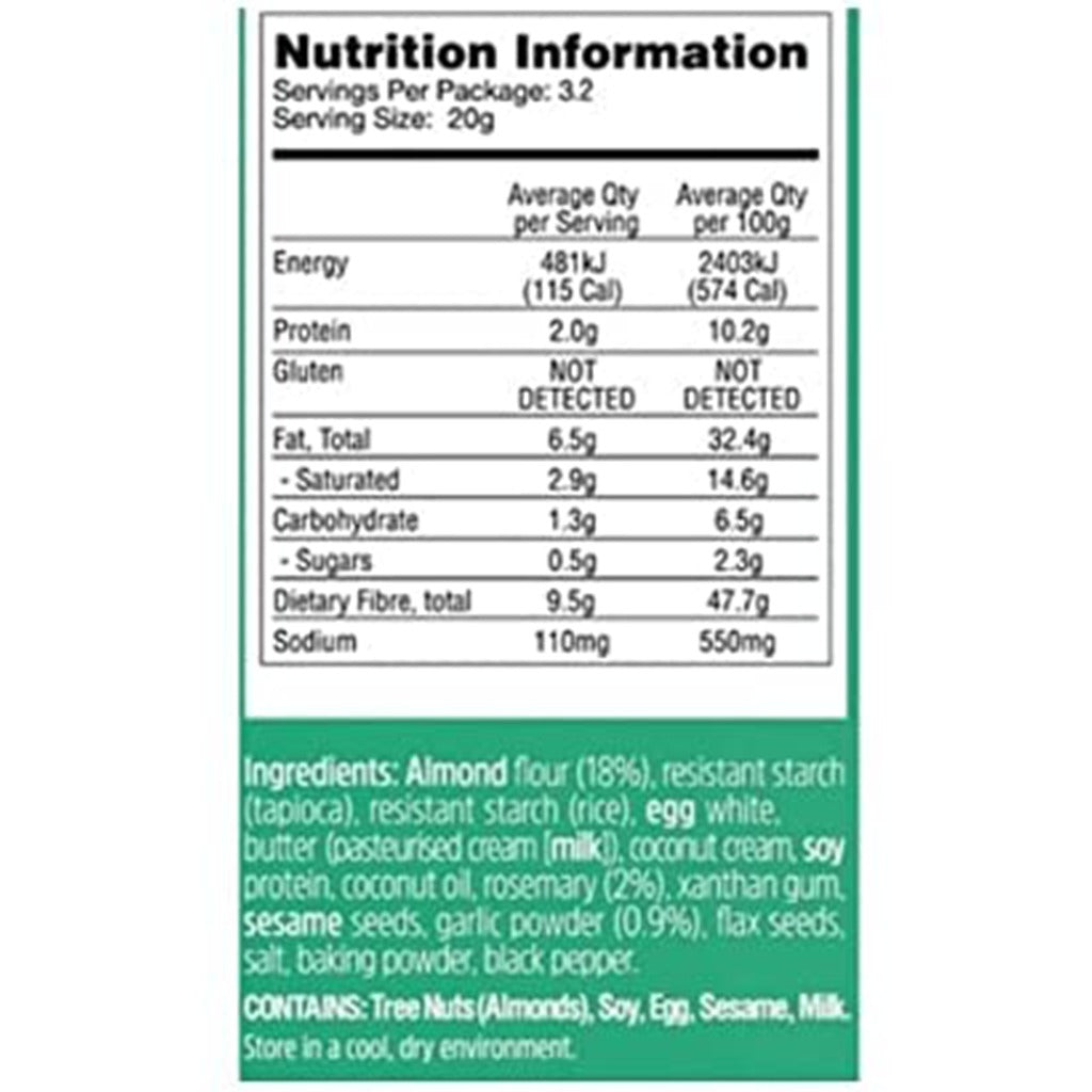 Keto Almond Flour Crackers 3 Pack * 64g - Keto Almond Flour Crackers 3*64g 