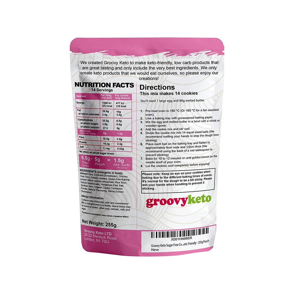 Groovy Keto Cookies Low Carb Baking Mix 255 gm