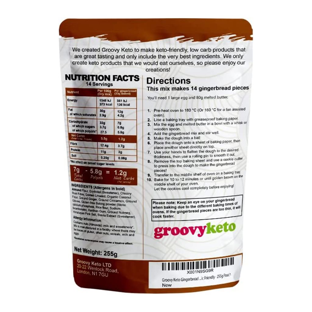 Groovy Keto Gingerbread Low Carb Baking Mix 255 gm