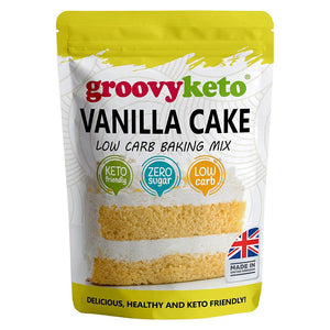 جروفي كيتو خليط كيك الفانيليا قليل الكربوهيدرات 270 جرام - Groovy Keto Vanilla Cake Low Carb Baking Mix 260 gm