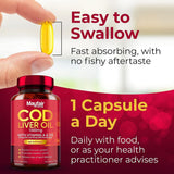 Cod Liver Oil 1000 mg 365 Capsules - Mayfair Cod Liver Oil 1000 mg Softgels 365's 