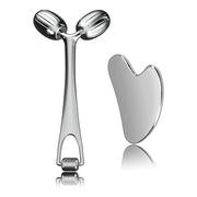 أداة تدليك الوجه المعدنية - Yeamon Metal Face Roller Gua Sha Massage Tool