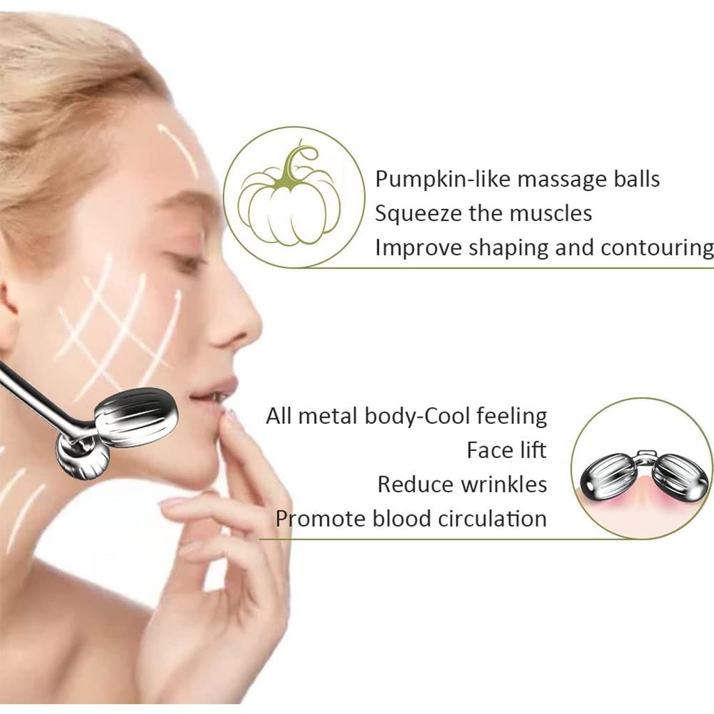 أداة تدليك الوجه المعدنية - Yeamon Metal Face Roller Gua Sha Massage Tool