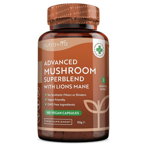 Nutravita Advanced Mushroom Complex 180 Vegan Capsules