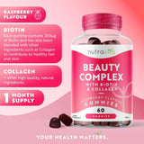 بيوتي كومبلكس بالبيوتين والكولاجين 60 قطعة مضغ - Nutravita Beauty Complex With Biotin & Collagen Gummies 60‘s