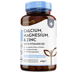 كالسيوم، مغنيسيوم، وزنك مع فيتامين د 365 قرص - Nutravita Calcium, Magnesium, Zinc & Vitamin D3 Tablets 365's