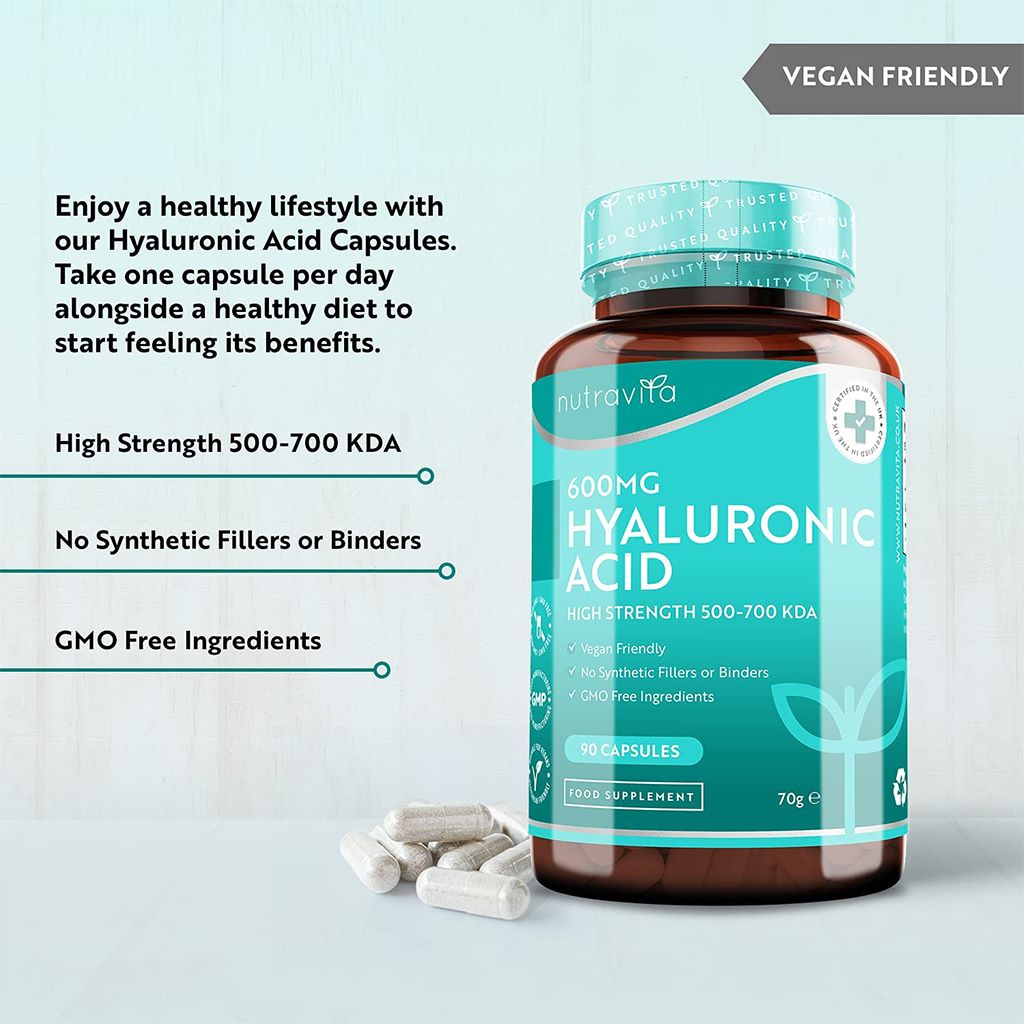 حمض الهيالورونيك 600 ملج 90 كبسولة - Nutravita Hyaluronic Acid 600mg 90 Capsules