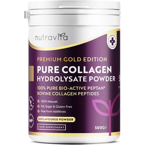كولاجين بقري نقي بودرة 500 جرام - Nutravita Premium Gold Edition Pure Collagen Hydrolysate Powder 500 gm