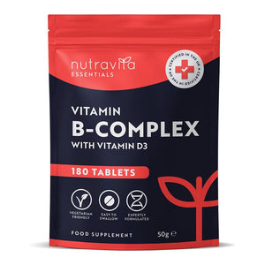 فيتامين ب مركب مع فيتامين د 180 قرص - Nutravita Vitamin B Complex with Vitamin D3 Tablets 180’s