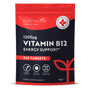 فيتامين ب12 تركيز 1200 ميكج 365 قرص - Nutravita Vitamin B12 Tablets 1200 mcg 365’s