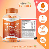 فيتامين سي مع زنك 60 قطعة مضغ - Nutravita Vitamin C and Zinc Gummies 60’s