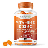 فيتامين سي مع زنك 60 قطعة مضغ - Nutravita Vitamin C and Zinc Gummies 60’s