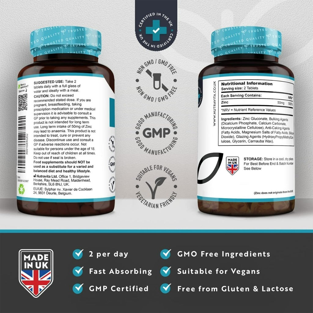 زنك 50 مجم 365 قرص - Nutravita Zinc 50mg 365 Tablets