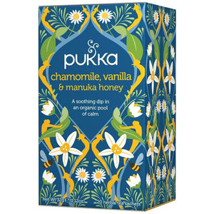 الكاموميل والفانيليا مع عسل المانوكا 20 كيس - Pukka Chamomile, Vanilla & Manuka Honey 20 Sachets