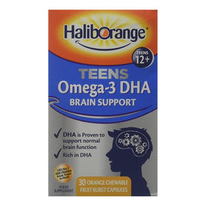 Haliborange Teens Omega-3 DHA Brain Support Orange Chewable Capsules 30's