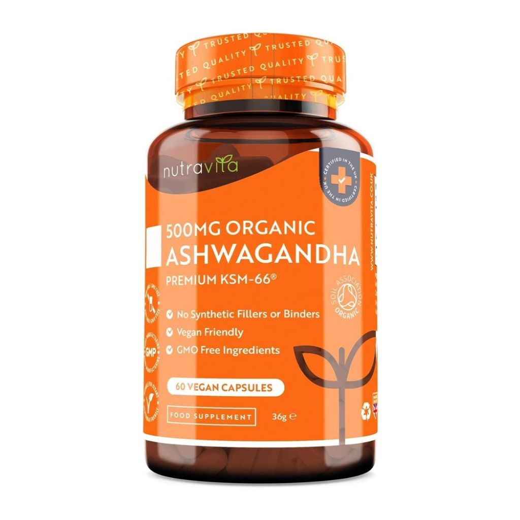 كبسولات الأشواغاندا العضوية 500 مجم 60 كبسولة - Nutravita Organic Ashwagandha 500mg 60 Capsules