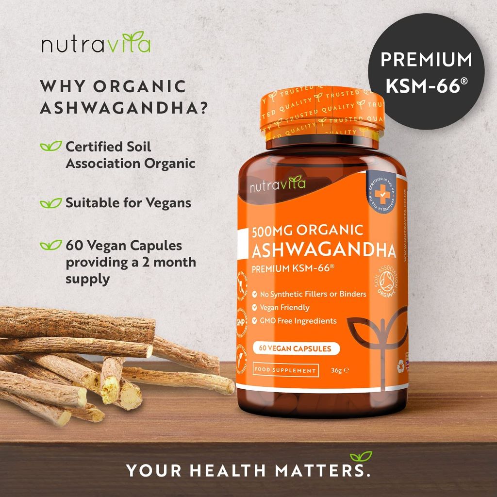 Nutravita Organic Ashwagandha 500 mg 60 Capsules