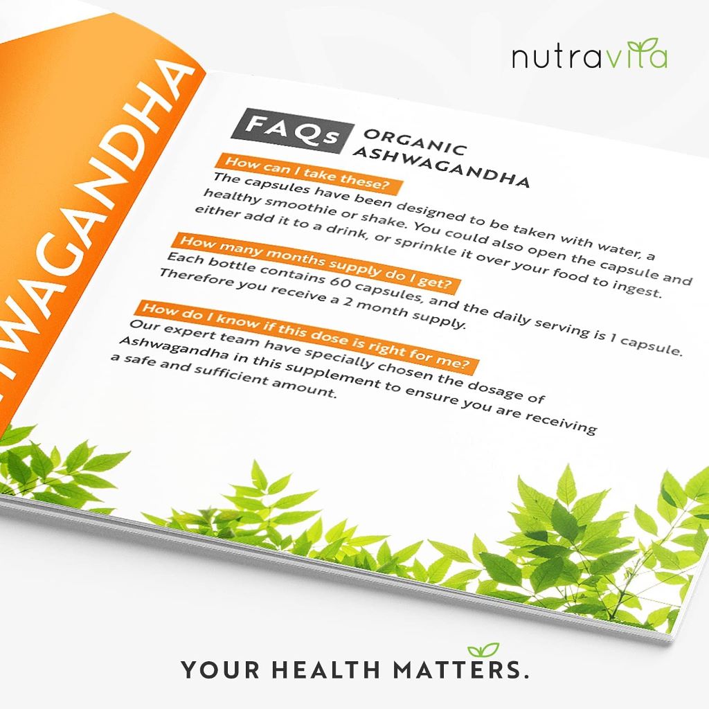 Nutravita Organic Ashwagandha 500 mg 60 Capsules