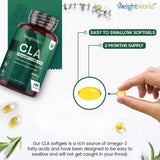 Linoleic Acid 3000 mg 180 Capsules - Weight World CLA 3000 mg Softgels 180's 