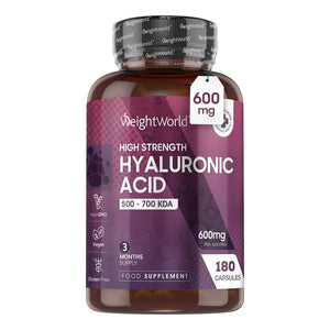 كبسولات الهيالورونيك أسيد 600 مجم 180 كبسولة - Weight World Hyaluronic Acid 600 mg Capsules 180's