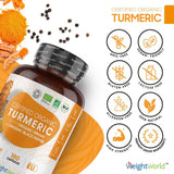 Organic Turmeric with Ginger and Black Pepper Capsules 180's